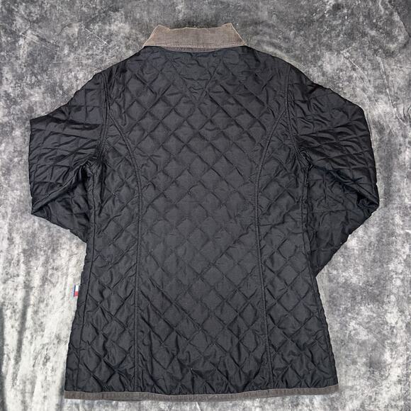 Tommy Hilfiger Quilted Barn Jacket Women’s Medium Black Corduroy Collar - Picture 8 of 10